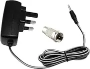 WICAREYO Power Supply Charger with RCA to F Adapter for Atari 2600, UK Power Plug, RF Adapter Coax Male to RCA Female Connector