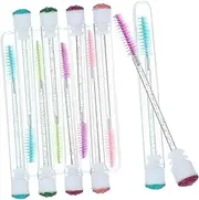 BESTYASH 10Pcs Eyelash Mascara Wands with Tubes Lightweight Applicator Brush for Eyelash and Eyebrow Grooming Portable Makeup Tool for Precision Application and Smoothing Edges