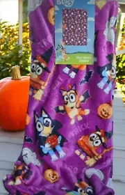 Viral Bluey and Bingo Silk Touch Plush Halloween Throw Blanket 50" x 70"