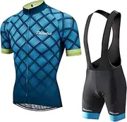 [PHTXOLUE] Cycling Kit Men Cycling Jersey Set Cycling Bib Shorts Bicycle Jersey Shirts Outfit Uniform Clothes