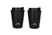 2PK Coffee Culture Eco Double Wall 350ml Reusable Beverage Travel Cup Onyx Black