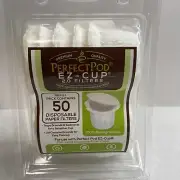 8x Perfect Pod EZ-Cup 2.0 White Single Serve Capsule Filter 400 Total Filters