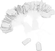TEHAUX 200pcs Jewelry Tags for Pricing Small Blank Paper Hang Tags with Cotton String for Necklace Display Retail and Boutique Supplies