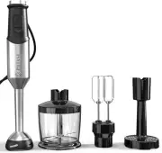 Immersion Blender, Heavy Duty Copper Motor, Stainless Steel Smart Silver
