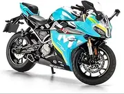 Die-cast 1:12 for CFMOTO Spring Breeze 250SR Motorcycle Model Music Light Alloy Diecast Vehicle Models Exquisite Presents Miniature Vehicle(Blue)