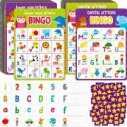 Alphabet & Numbers Bingo Game, Upper/Lowercase Letters, 52 First Words & 20 N...