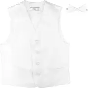 [Vesuvio Napoli] BOY'S Dress Vest & BOW Tie Solid PINK Color BowTie Set