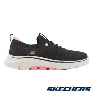 Skechers 休閒鞋 Go Walk 7-Abie 女鞋 黑 粉紅 健走鞋 緩震 套入式 針織 125225BKHP