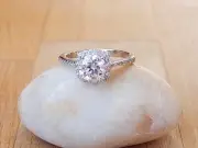 GRA Certified Moissanite Halo 925 Sterling Silver Ring Size L