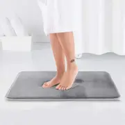 Hivvago Thick Memory Foam Bath Mat – Soft Velvet, Non-Slip, Grey Rug