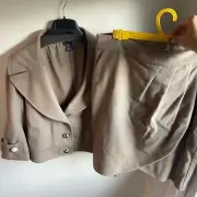 Etcetera NWT Tan Wool Business Blazer and Skirt Suit Set Winter Women’s Size 14