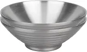 IMEEA Large Soup Bowls Ramen Bowls SUS304 Stainless Steel Bowl 1500ml Double Walled Serving Bowl for Udon Soba Pho (2-Piece)