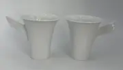 NWT Rosenthal Mythos White Flat Coffee Cup 3 5/8” Wing Handle Set of 2