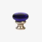 LEWIS DOLIN Glass 1-1/4" Brushed Nickel Cobalt Cabinet Knob Pull 37-101