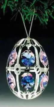 Egg - FIGURINE - ORNAMENT SILVE PLATED WITH MULTI COLOR AUSTRIAN CRYSTALS