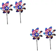 Mipcase 2sets Colorful Pet Wind Spinners Decorative Garden Windmills for Outdoor Decoration for Lawns Courtyards Parties More Eye Catching Ornaments for Your Garden 2pcs*2