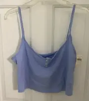Offline By Aerie Crop Tank Top With Button Front Women Lg #54485