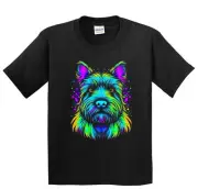 Kids Scottish Terrier Psychedelic Dog Art T-Shirt - Scottie Owner Gift
