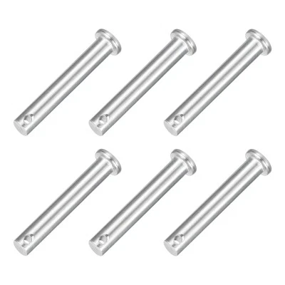 6Pcs 5/16" x 2" Single Hole Clevis Pins, 304 Stainless Steel Flat Head Pins