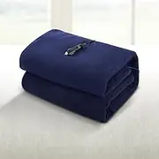 Giselle Bedding 150 x 110cm Electric Throw Blanket, 12V Heated Throws Blankets Fleece Heating Rug Washable Rugs for Sofa Lounge Living Room Bedroom, Soft Warm Power Adapter Overheat Protection Blue