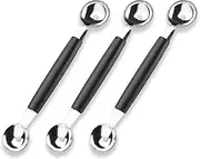 Melon Baller Scoop - Double-Sided Watermelon Food Scooper Spoon - Ice Cream & Fruit Baller Food Scoop Stainless Steel with Plastic Handle, 3 Pcs