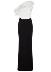 Solace London Kara Satin and Crepe Maxi Dress - Cream - 6 (UK6 / XS) 6 (UK6 / XS)