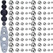 100 Pcs Cover Button Kit with 5 in 1 Button Tool Aluminum Alloy Button Craft Kit DIY Covered Buttons 5 Different Size Cover Buttons for Clothes Hats Sweaters Backpacks DIY Crafts
