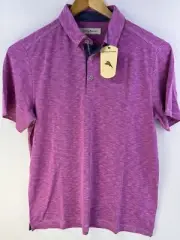New Tommy Bahama Paradiso Polo Short Sleeve Festival Fuchsia Large Heather