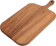 Wood Cutting Board with Handle, Small Chopping Board, Kitchen Charcuterie Board Portable Serving Board for Cheese Meat Cracker Bread (38x19cm)