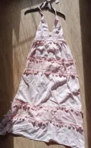 Seed Heritage Maxi Halter Neck Size 8 BNWT Pink and White