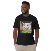 Cat at Dinner Table - Tiled Internet Meme. Wings on Backside T-Shirt Series.
