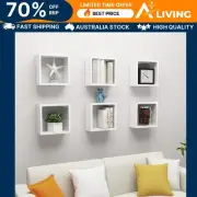 Wall Cube Shelves 6 pcs High Gloss White Storage Display Modern Home Decor 07018