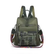 Nevenka Women Backpack Waterproof Oxford Cloth Rucksack Shoulder Bag-ArmyGreen