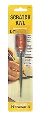Mayhew 46502 5-1/2-Inch Blade 6-1/4-Inch OAL 1/4-Inch Scratch Awl , Black