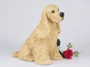 Large 233 Cubic Inches Buff Cocker Spaniel Resin Urn for Cremation Ashes