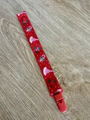 Dummy Clip | Pacifier Chain | Soother Holder | Red Christmas