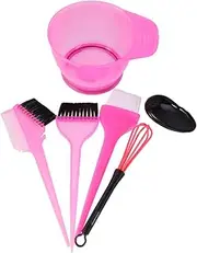 Rose Hair Coloring Tool Set 6pcs Kits Hair Tinting Tools Home Professional Salon Smooth Safe Plastic