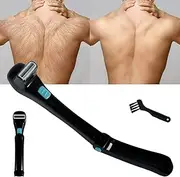 14.7inch Electric Back Hair Shaver Cordless Body Shaver 180 Degrees Foldable Back Pain-Free Back Hair Removal Shave Wet or Dry Detachable Body Hair Trimmer for Men Travel