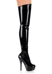 Pleaser KISS-3000 6 Inch Stiletto Heel Platform Thigh Boot