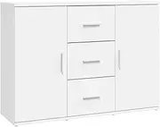 vidaXL Sideboard in White Made from Engineered Wood with 2 Doors and 3 Drawers for Living Room, Bedroom - Minimalist Design