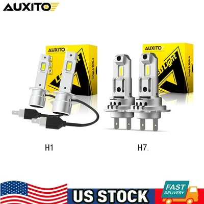 AUXITO H1 H7 LED Bulbs Headlight High Low Beam Bulb White Fog Light 6500K J (for: Ferrari)
