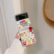 Phone Case Cute Phone Cases For Samsung Galaxy Z Flip 3 Cartoon Sesame Street Pendant Cover Cover For Samsung Galaxy