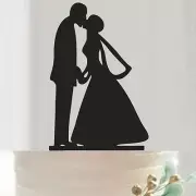 Classic Bride and Groom Wedding Silhouette Wedding Cake Topper from Bakell