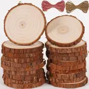SENMUT Wood Slices 20 Pcs 3.51-4.1 inch Unfinished Wood Rounds Christmas Wood...