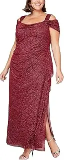 [Alex Evenings] Women's Plus Size Long Cold Shoulder Dress