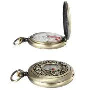 Vintage Bronze Compass Pocket Watch Design Outdoor Hiking Navigation Gift New'