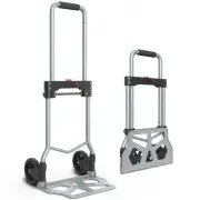 27.9"-38.3" 220Lbs Capacity Black Foldable Steel Hand Truck Cart Luggage Trolley