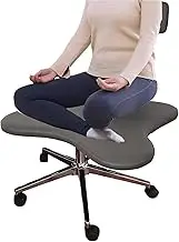 Desk Kneeling Chairs Kneeling Chair Adjustable Back Support for Office, Home, Meditation Room, White Black Leather Criss Cross Desk Chair for Computer Workers, Plus Size ADHD Chairs for Adults with