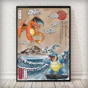 55x80cm Unframed Japanese Anime Peripheral Poster Decor Charizard Blastoise A