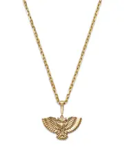 Bloomingdale's Fine Jewelry Men's Owl Pendant Necklace in 14K Yellow Gold, 22